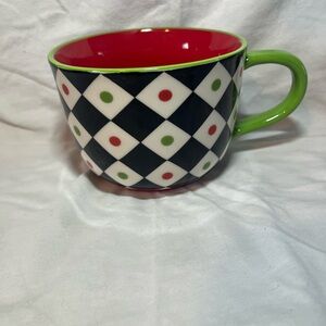 Pier 1 Imports Harlequin Christmas mug.